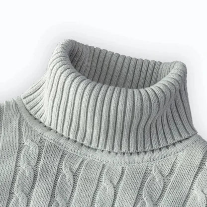 New Men's High Neck Sweater Solid Color Pullover Knitted Warm Casual Turtleneck Sweatwear Woolen Mens Winter Outdoor Tops