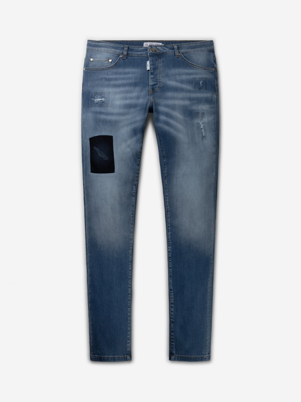 Slim Denim Jeans | Light Blue - Damaged