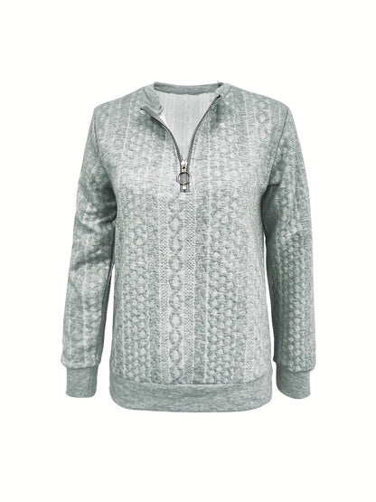 Karen - Casual Herfst Sweatshirt met Kwartrits voor Vrouwen