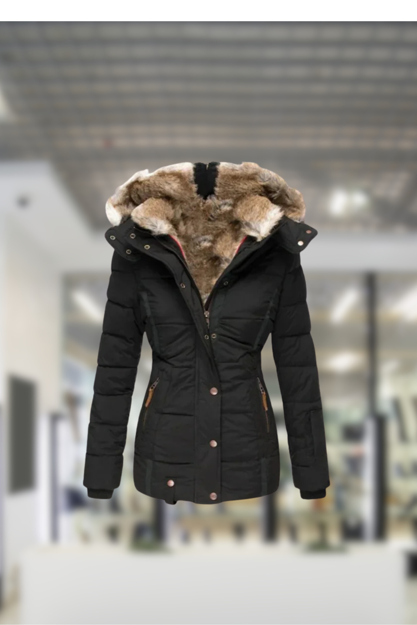 Justine™ | Luxueuze winterjas met bont en capuchon